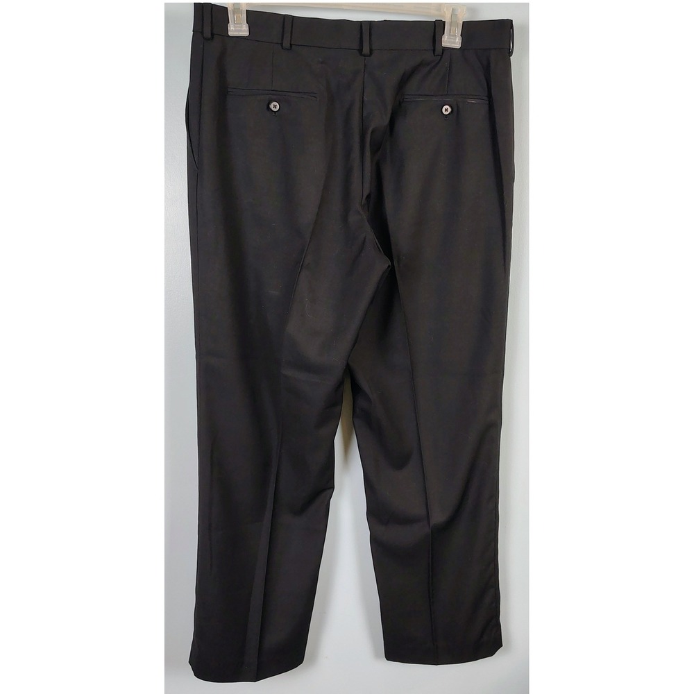 Stafford Mens 36x30 Classic Fit Dress Pants Black Performance Dark Academia - Picture 3 of 8